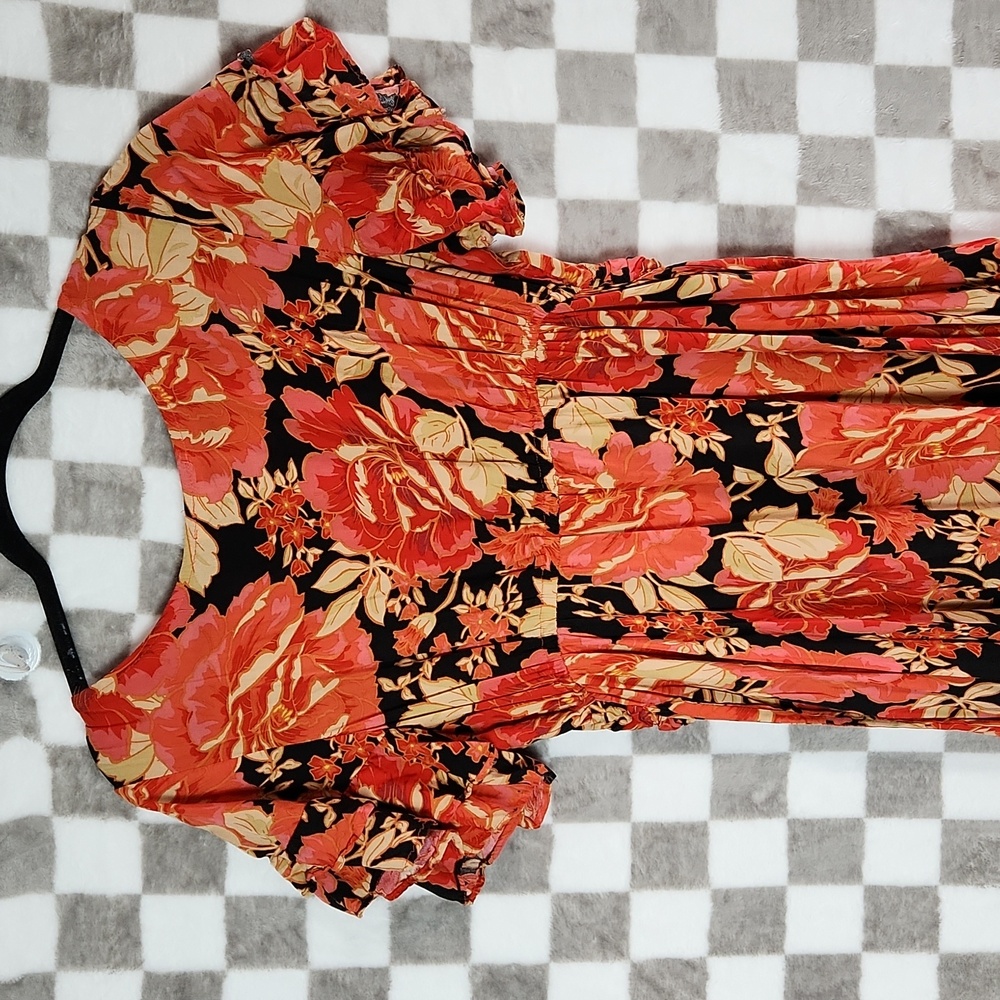 Abel The Label Dress Australian Maxi short sleeve floral v neck vivid dreams S - Picture 7 of 9